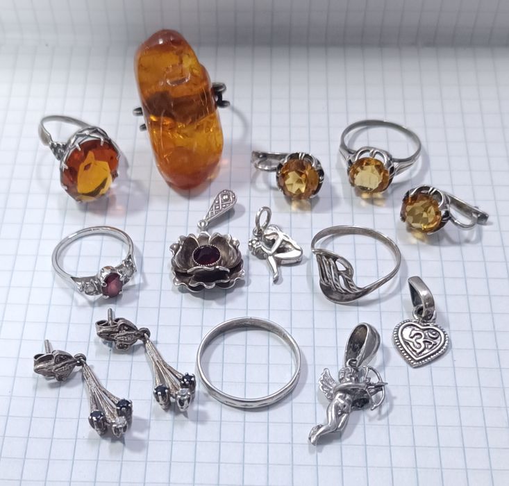 Серебряные кольца ,серьги ,кулоны ,925,900,с камнями Винтаж