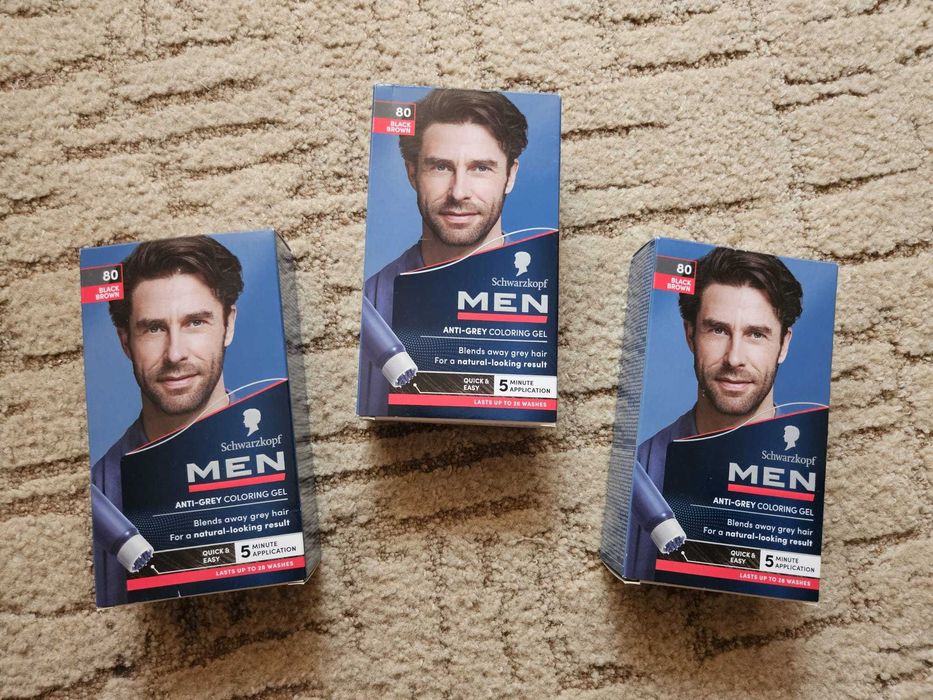 Schwarzkopf Men Perfect Anti-Grey Gel – Castaniu Negru (80) – NOU!