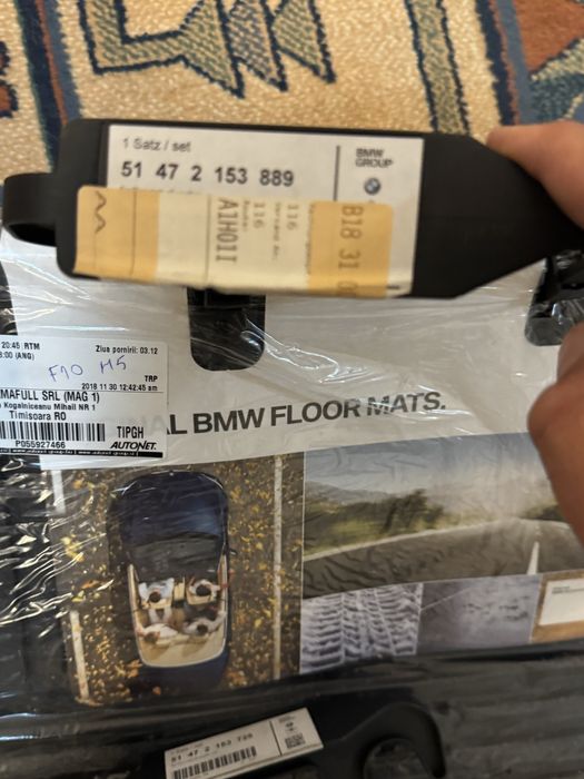Presuri/Covorase Bmw seria 5 f10 noi originale oem
