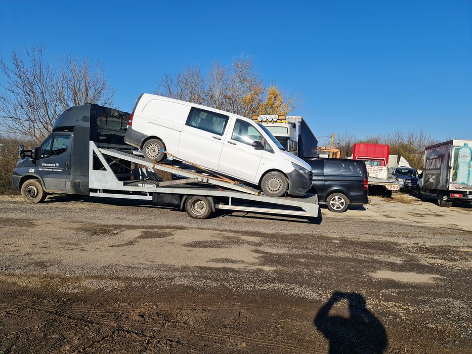 Platou cu lift transport auto trailer doua poziții