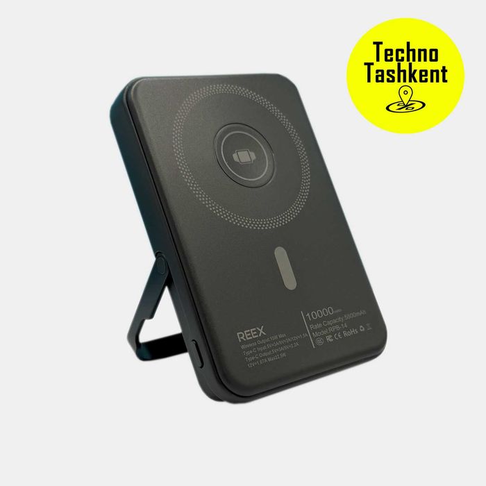 Внешний аккумулятор повербанк RPB14 Reex 10000 Magsafe,быстрая зарядка