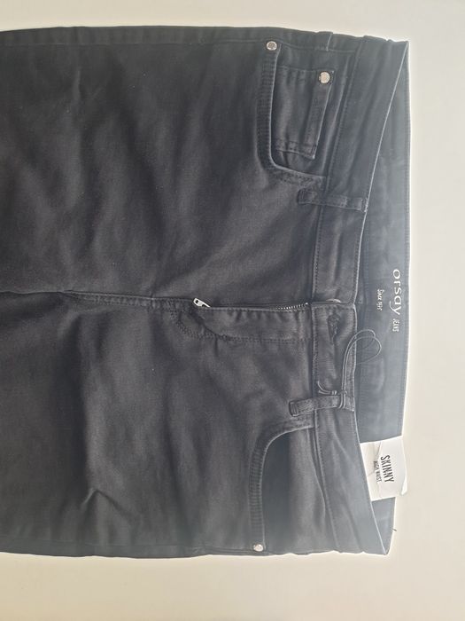 Blugi skinny, talie inalta, marimea 44, culoarea negru
