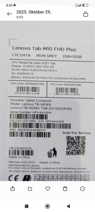 Lenovo tab M10 Fhd Plus ,husā+folie