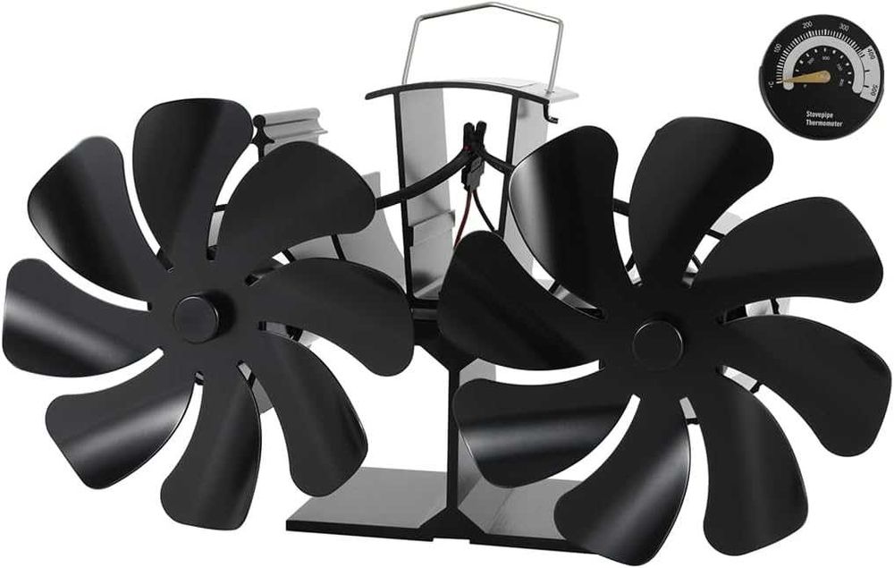 Ventilator mini pentru soba, circulatie eficienta a aerului, birou, negru
