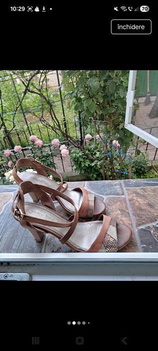 Sandale damă din piele naturală, Vera Pelle (39)