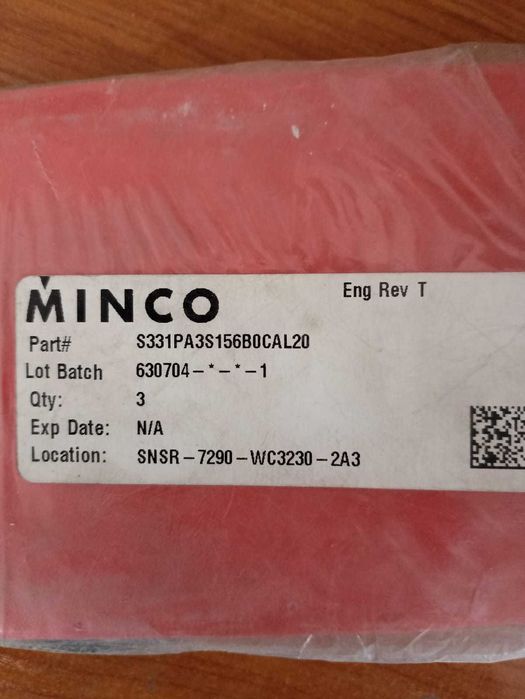 Датчик температуры с кабелем Minco Sensor P/N S331PA3S156B0+CAL20.