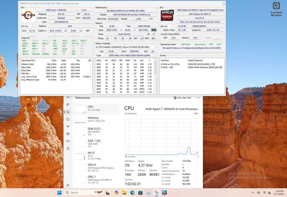 PC Gaming Ryzen 7 7800X3D RX 9060 XT 16GB