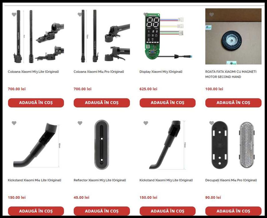 Piese trotinete electrice si service Xiaomi M365, Pro, 1S, Mi3, Mi4