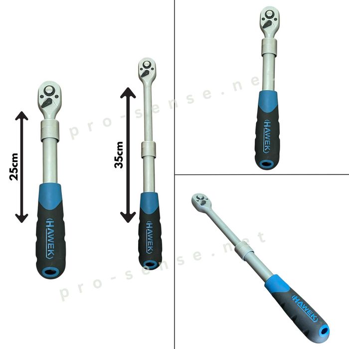 Удължаваща разтегателна телескопична тресчотка 1/4" 3/8" и 1/2″ HAWEK