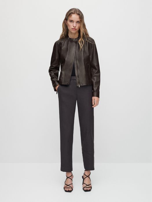 Кожанка из наппы Massimo Dutti, размер L-XL