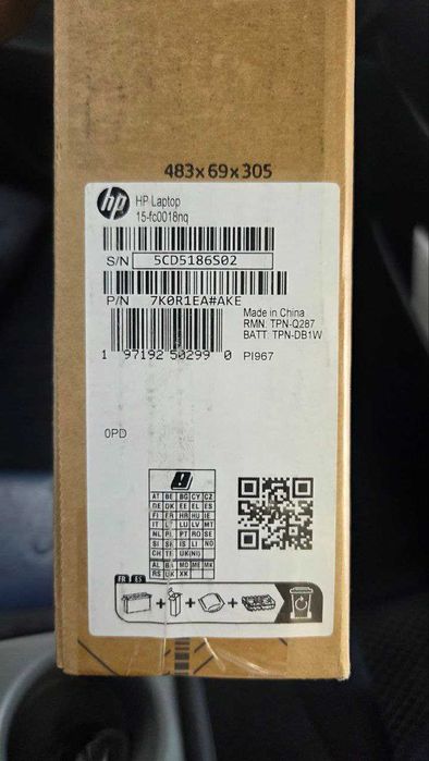 HP laptop 15-fc0018nq AMD Ryzen™ 5 7520U 512 GB SSD