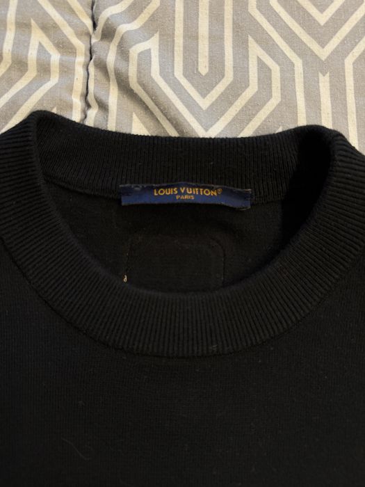 Louis Vuitton VVN Patch Short Sleeved Cotton Crewneck Black
