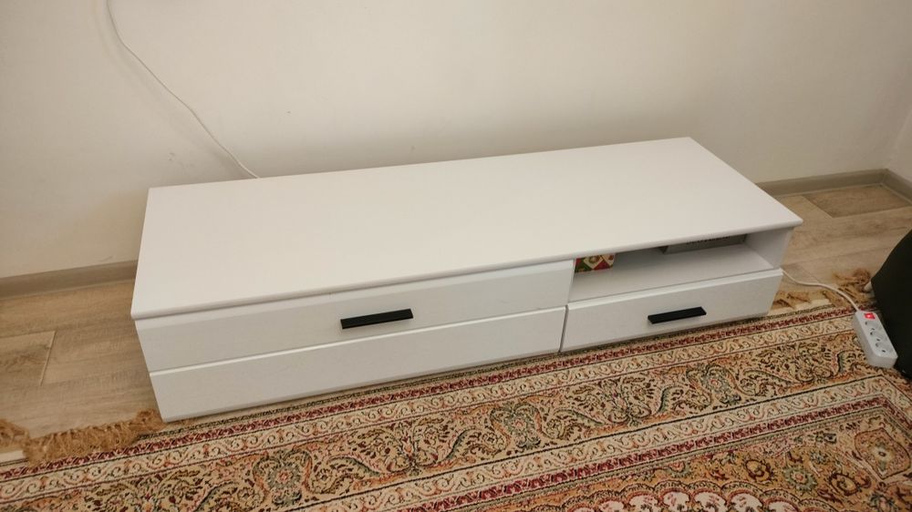 Тумба под ТВ, МДФ глянцевый, белый