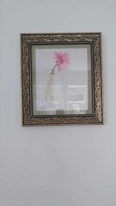 Картины- вышивка, гобелен, в красивых рамах, под стеклом, серия-4 шт.