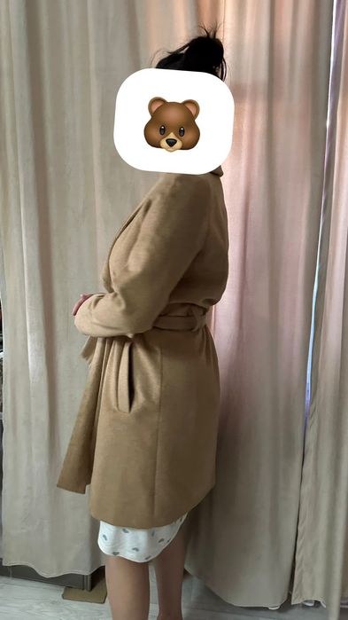 Пальто манго кэмел