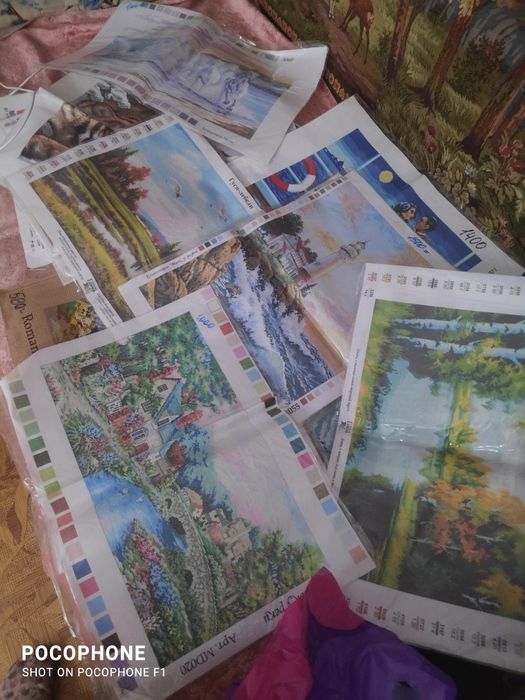 Канва с рисунком, для вышивки крестиком.