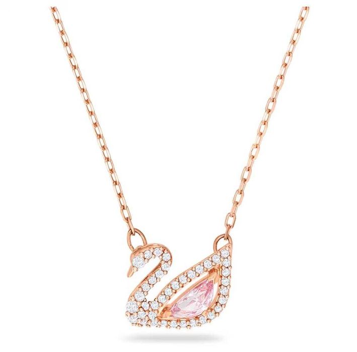Swarovski лебедь цепочка подвеска розовое золото покрытие