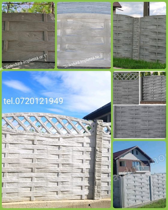 Placi pentru garduri din beton,armate.Transpirt Gratuit in tara!