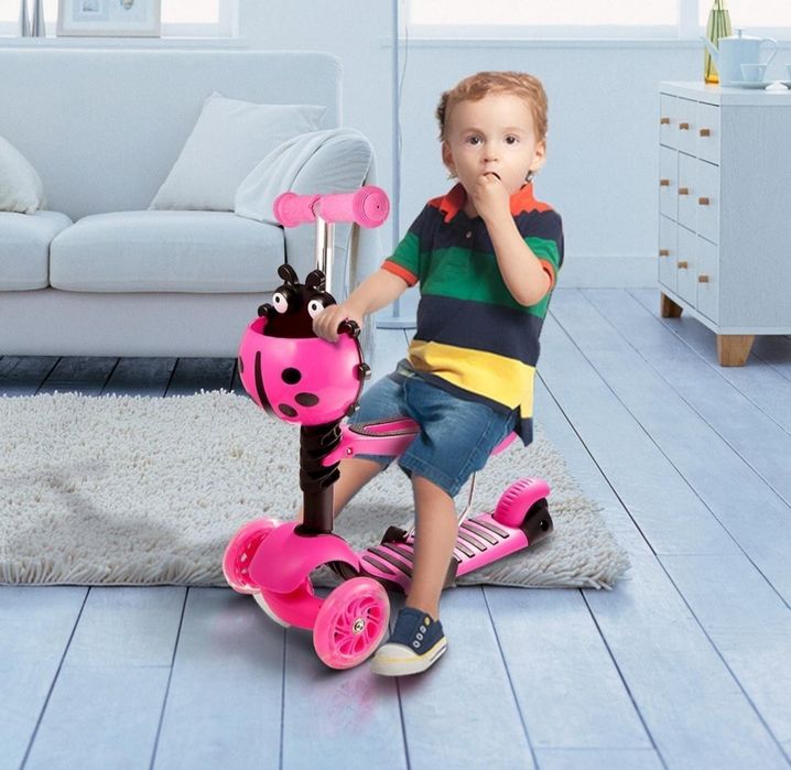 Trotineta 5 in 1 smart Kids Buburuza gargaritie lumini