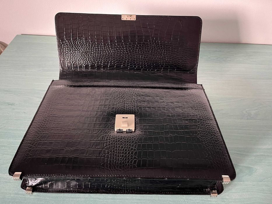 Geanta / servieta din piele naturala, stil diplomat, dama