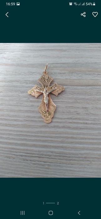 Золотой  крест 585 проба 2.28 гр размер 3.5 ×2.5