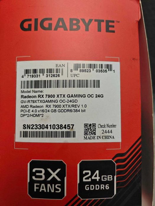 RX 7900 XTX - gigabyte gaming OC 24G