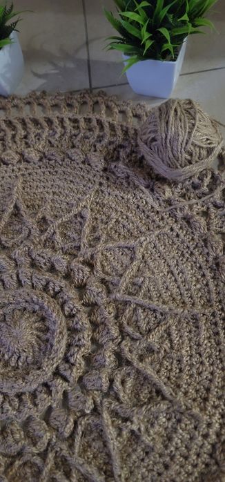 Джутовый коврик диаметром 70 см