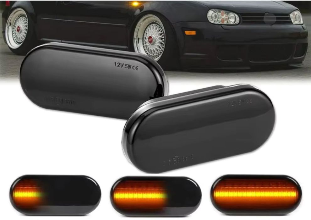 LED Бягащи Динамични Мигачи Калник VW Golf 3 Golf 4 Seat Leon 1M – Опушени НА СКЛАД!