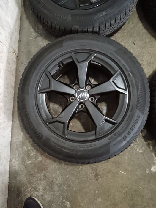 Set jante aliaj prindere 5x112 et 38 cu anvelope iarna 215/65/17 audi vw skoda Seat