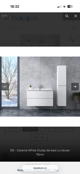 Corp de baie suspendat fara lavoar (oglinda + polita cadou)