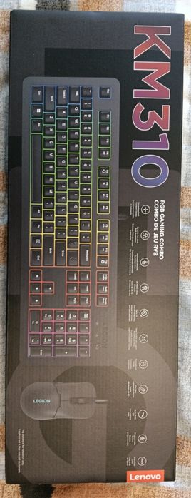 Kit tastatura + mouse gaming Lenovo Legion KM310 RGB, US layout, Negru