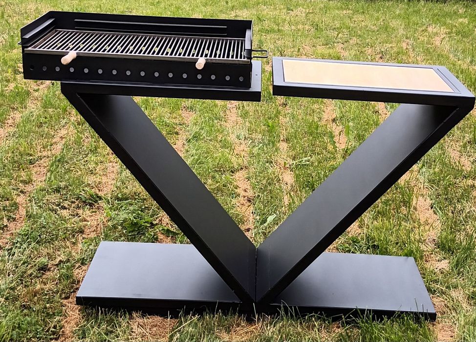 Gratar 80 x 40 cm cu grill INOX si Masa. Transport Gratuit