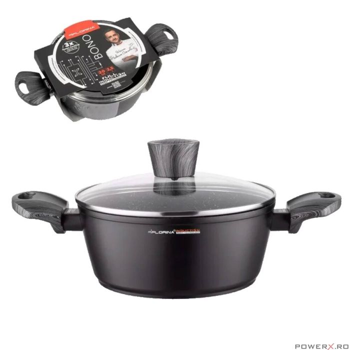 Oala cu capac, invelis antiaderent si manere din bachelit, 20cm, 2.5l,