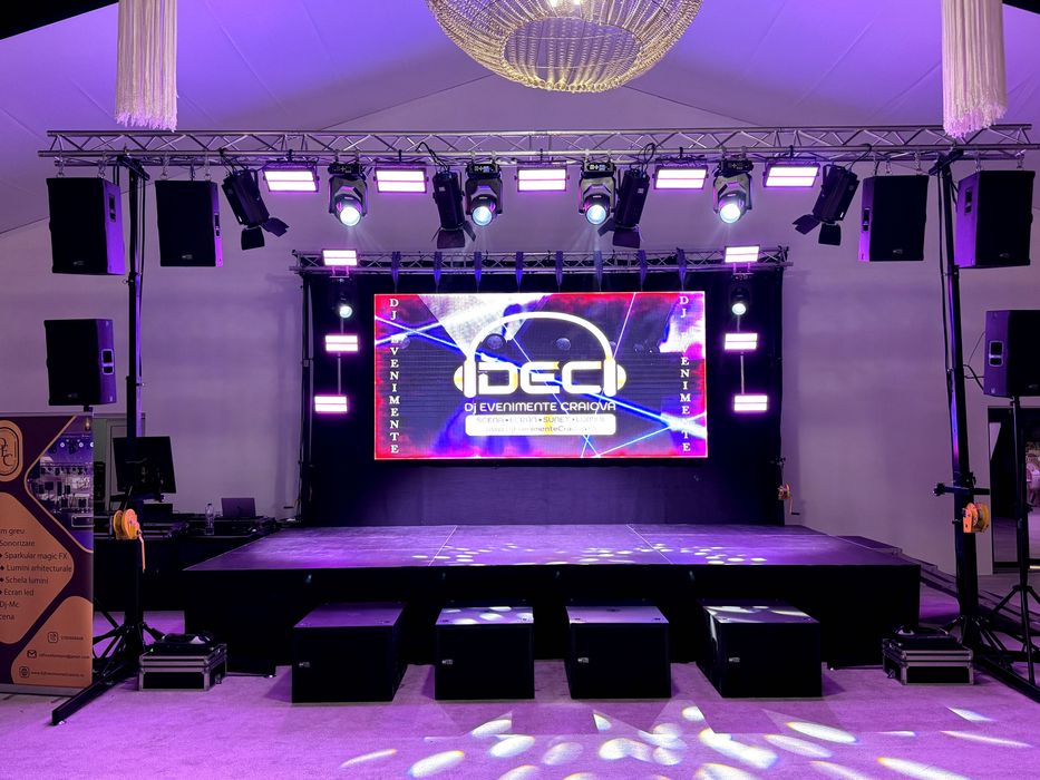 Dj-Mc,Scena,Ecran Led,Schela de Lumini,Sonorizare,PistoaleCO2 Band-uri