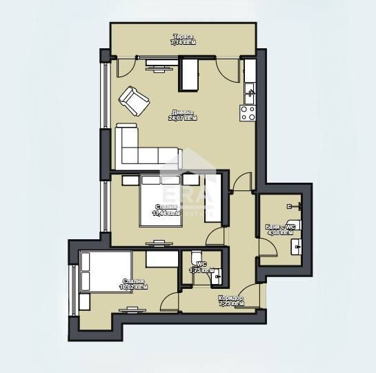 Възможност за включване в нов строеж! Тристаен апартамент в новостроящ