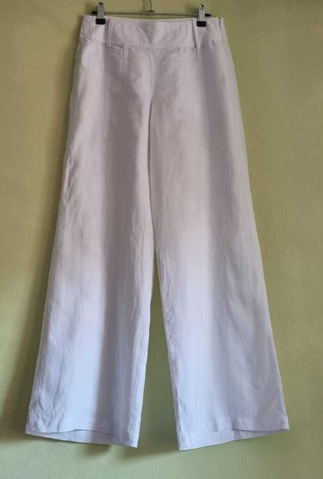 Pantaloni Marc Aurel, alb imaculat, wide leg, in 100%, marimea 34 DE (S)