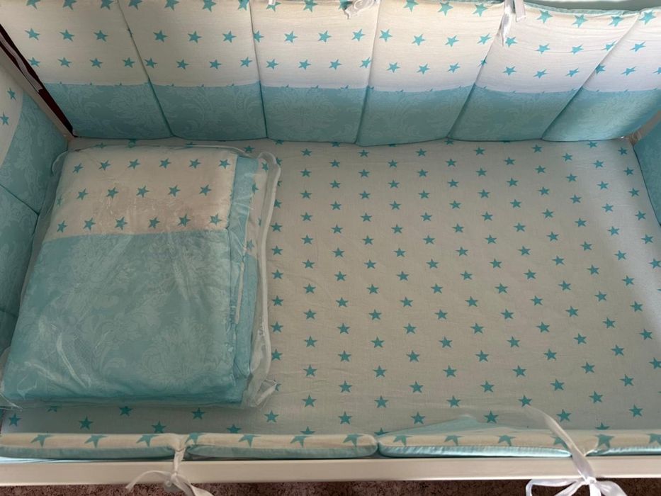 Детский кровать с матрасом и постель