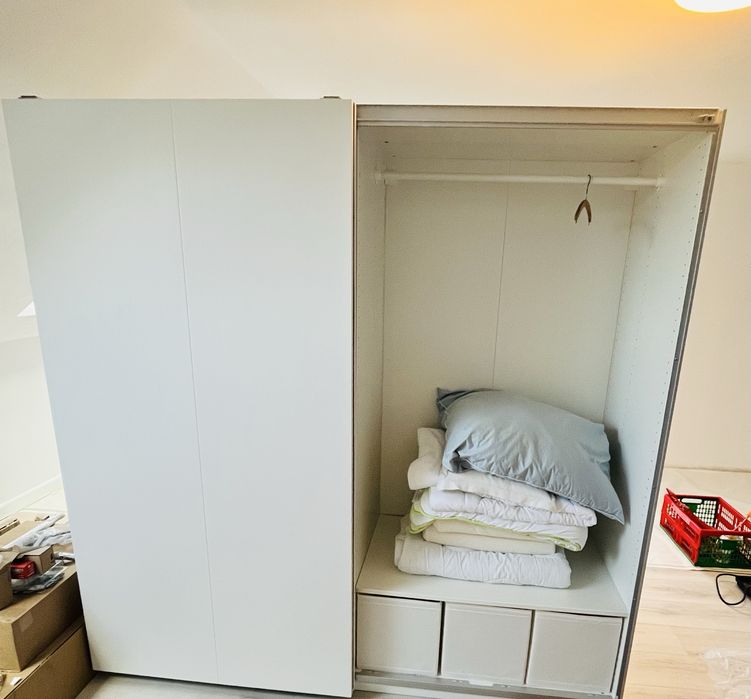 Dulap, alb/alb, 200x66x201 cm