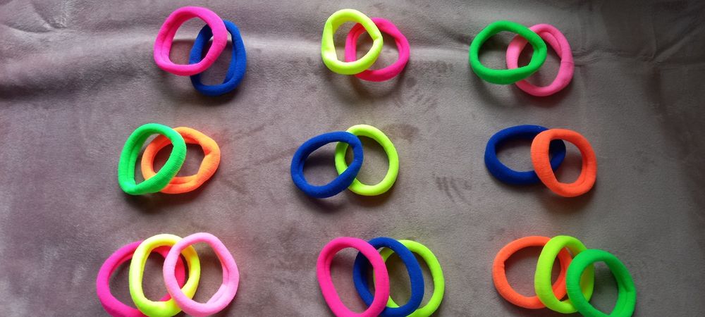 Неонови, ярки цветове - 30 ст. - ластик за коса - СТЕГНАТИ