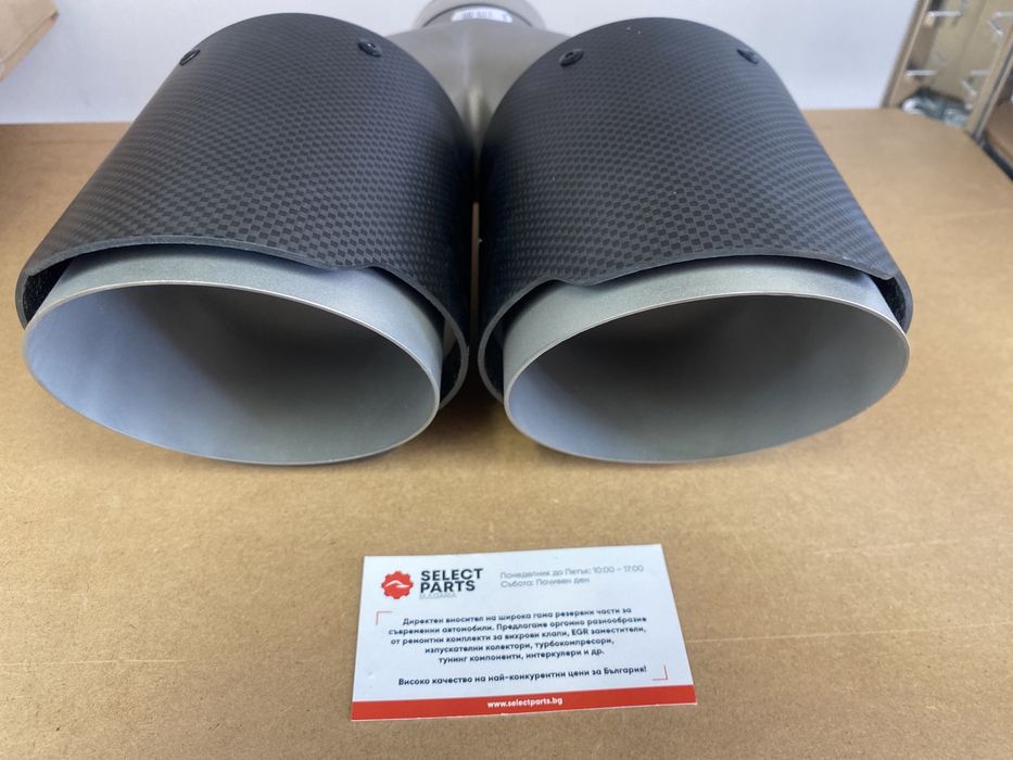 Двоен накрайник за ауспух 2x114mm вход 63mm карбон tw-tl-434