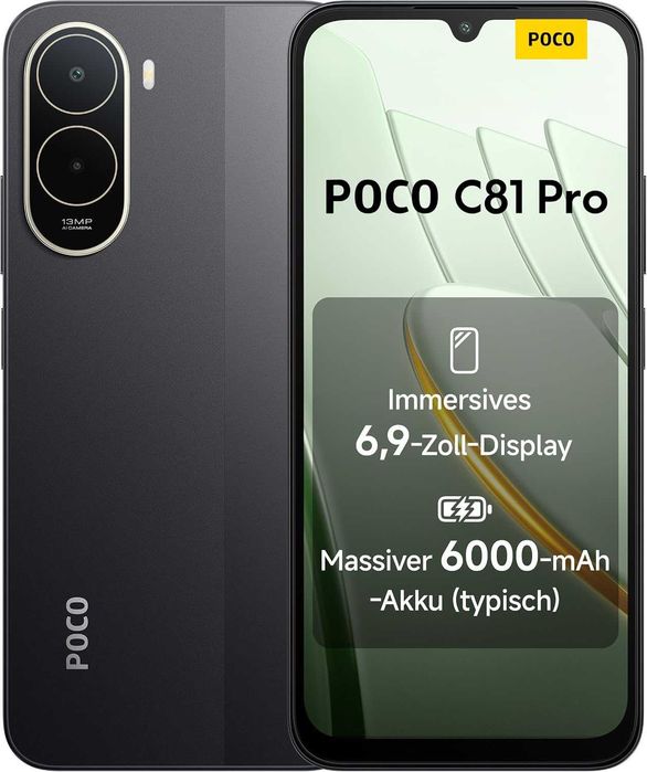 Xiaomi Poco C81 Pro 256GB 4GB RAM Dual-SIM, Черен