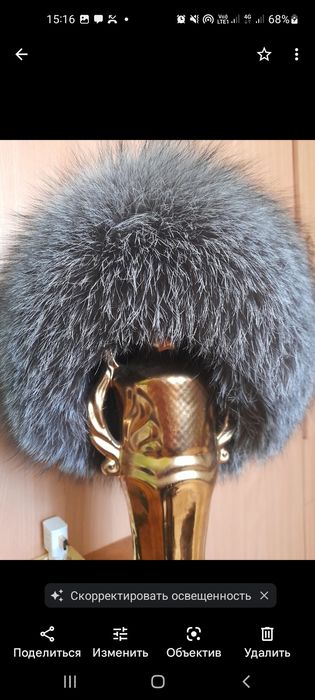 Шапка чернобурая лиса