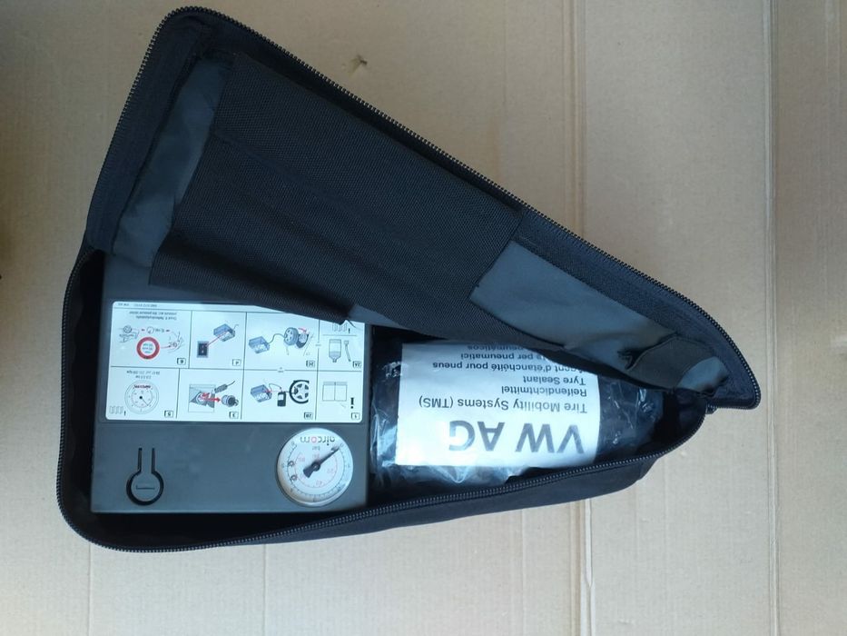 Kit pana Compresor auto umflat roti+solutie+husa originale skoda audi