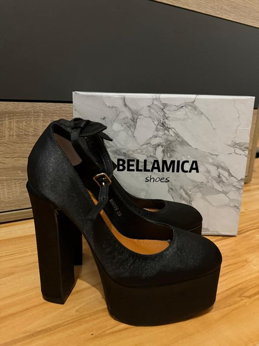 Сатенени обувки на платформа