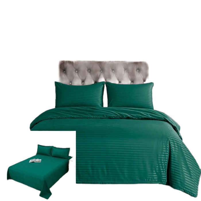 Lenjerie Damasc Alaska Df010, Damasc, 6 Piese, Fara Elastic, Verde