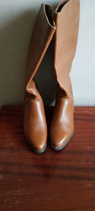 Сапоги коричневые кожа