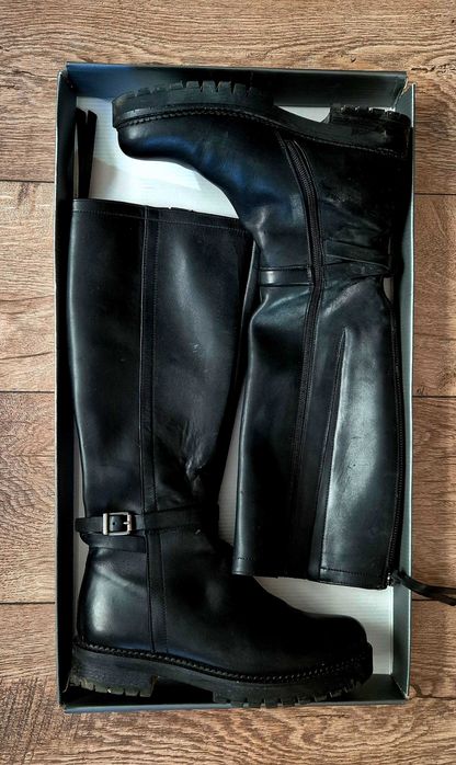 Кожени ботуши с грайфер, Gabor, черни, 36