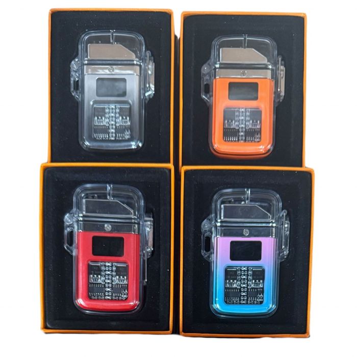 Елегантна прозрачна ветроустойчива запалка с LED светлинки