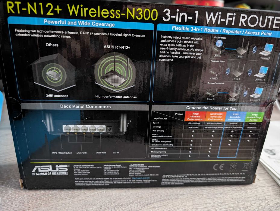Router WiFi Asus RT-N12+ Wireless N300