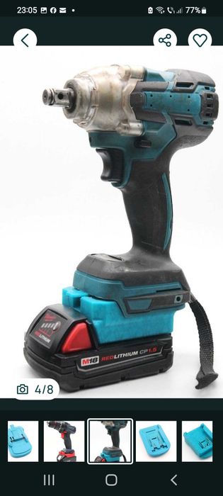 Adaptor   makita la baterie milwaukee